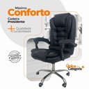 Ver imagem 4 de Kit 4 Cadeiras de Escritório Presidente Ergonômica com Encosto Reclinável Preta