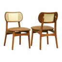 Ver imagem 3 de Kit 2 Cadeiras Organik Madeira Maciça Encosto Telinha Assento Estofado Corano