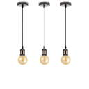 Ver imagem 2 de Kit 3 Luminárias Pendentes Retro Vintage de Metal com Lâmpadas Formato Globo com Filamento Led G95 C