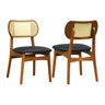 Kit 2 Cadeiras Organik Madeira Maciça Encosto Telinha Assento Estofado Corano - 2