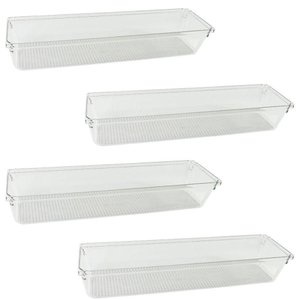 Kit 4 Organizadores Gavetas Transparente 30 X 8 Cm Praticidade e Organização