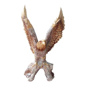 Águia Asas Abertas Estatua Decoração Resina Escultura 18 Cm