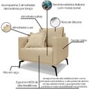 Ver imagem 3 de Kit 2 Poltronas Sala de Estar Liv Pes Aço Linho Dourado Ezz