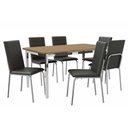 Ver imagem 5 de Conjunto Mesa de Cozinha Reno com Tampo de Madeira 160cm e 6 Cadeiras Amsterdã Cromada Branco 106