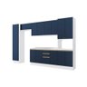 Cozinha Modulada Celeste Kappesberg 100% Mdf Branco/azul 360cm - 2