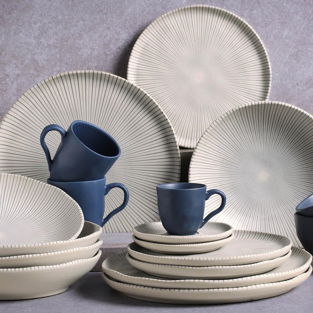 CONJUNTO C/ 6 PRATOS DE SOBREMESA BIO STONEWARE RADIAL Ø 21,5cm - 2