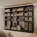 Ver imagem 1 de Guarda-Roupas Closet Modulado Alasca 240cm 4 Peças com 12 Prateleiras Preto Touch Carraro
