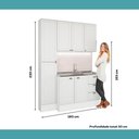 Ver imagem 7 de Cozinha Milla Vitta 7 Portas 3 Gavetas MDF 160cm Branco