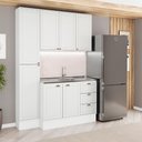 Ver imagem 1 de Cozinha Milla Vitta 7 Portas 3 Gavetas MDF 160cm Branco