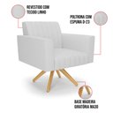 Ver imagem 6 de Kit 2 Poltronas Giratória Viena Gomada Linho Base de Madeira MA30 - D’Rossi A05 Cinza