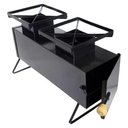 Ver imagem 1 de Mini Fogão a Lenha Portátil 2 Bocas Preto