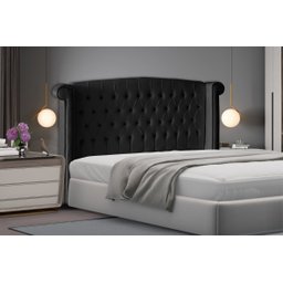 Cabeceira de Cama Box Luxo Queen 160 Cm Suede Preto Eli Móveis - 2
