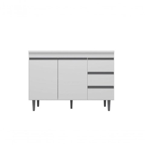 Balcão Gabinete De Pia Andréia 100Cm Branco S/ Tampo