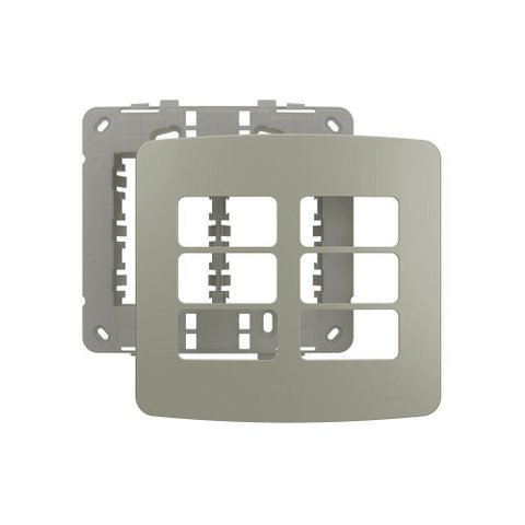 Placa com Suporte Margirius B3 Colors 4x4 para 6 Módulos Horizontais Pérola