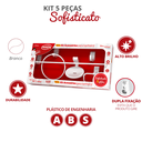 Ver imagem 3 de Kit Acessórios para Banheiro 5 Peças Linha Sofisticato Cor Branco Durín