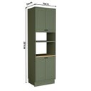 Ver imagem 4 de Torre Quente 4 Portas 1 Nicho para Forno Sevilha Verde/Carvalho