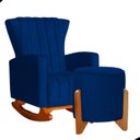 Ver imagem 1 de Kit Poltrona Balanço Melinda e Puff Jade Suede