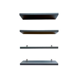 Kit 4 Prateleiras 100% MDF cor GRAFIT 30x10x1,5cm + Suporte de instalação - 1
