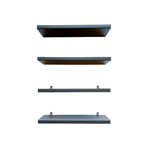 Kit 4 Prateleiras 100% MDF cor GRAFIT 30x10x1,5cm + Suporte de instalação