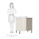 Ver imagem 5 de Balcão Canto Reto e Tampo 95 Cm De Abrir 1 Prateleira Com Mocca Laca
