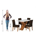 Ver imagem 6 de Conjunto de Mesa Sala de Jantar Tampo com Vidro 1,36m Grécia 4 Cadeiras Trieste Dobuê
