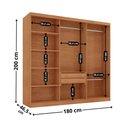 Ver imagem 3 de Guarda Roupa Casal Ortiz Mdf com 6 Portas 2 Gavetas Moderna Mobília