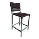 Ver imagem 2 de Conjunto Bistrô Champanheira Cinza Tampo Ripado e 2 Banquetas França Corda Náutica Marrom