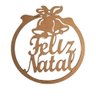 Enfeite Redondo de Porta Feliz Natal (30x28,5) Mdf Cru - 2