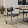 Kit 2 Cadeiras Stela de Jantar Couro Sintetíco Preto - Vallisa Decor - 3