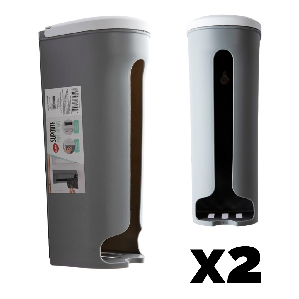 Kit 2 Porta Sacola de Parede Sem Preço Dispenser Organizador