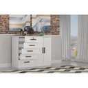 Ver imagem 5 de Cômoda de Quarto Space c/ 2 Portas e 5 Gavetas Branco - Novo Horizonte