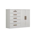 Ver imagem 1 de Cômoda de Quarto Space c/ 2 Portas e 5 Gavetas Branco - Novo Horizonte