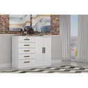 Ver imagem 6 de Cômoda de Quarto Space c/ 2 Portas e 5 Gavetas Branco - Novo Horizonte