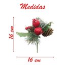 Ver imagem 3 de Kit 8 Ramos Romã Decoração de Natal Artificial com Brilho 16cm