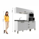 Ver imagem 4 de Cozinha Carol 3 Peças 7 Portas 3 Gavetas MDP Branco J Carvalho