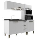 Ver imagem 2 de Cozinha Carol 3 Peças 7 Portas 3 Gavetas MDP Branco J Carvalho