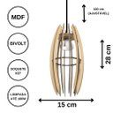 Ver imagem 3 de Luminária Teto tipo Pendente ESPINHOS MDF - Completa - Cor: Marrom