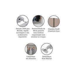 Guarda Roupa 2 Portas 2 Cabideiros 80cm Branco Com Connect - 3 Guarda Roupa 2 Portas 2 Cabideiros 80cm Branco Com Connect - 3