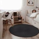 Ver imagem 2 de Tapete Boho Redondo Ø140cm Preto - Antiderrapante Fastlar Tapete Redondo