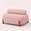 Ver imagem 3 de Poltrona Organica Ilha Bouclé p/ Closet e Consultório:Rose/Liso