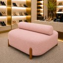 Ver imagem 5 de Poltrona Organica Ilha Bouclé p/ Closet e Consultório:Rose/Liso