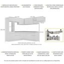 Ver imagem 4 de Armário de Cozinha Completa de Canto com Rodapé Veneza Multimóveis V2083 Branco
