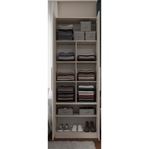 Guarda-roupa Modular 2p com Nichos 1012 Carvalho