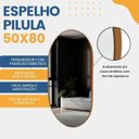 Ver imagem 3 de Espelho Decorativo Oval 50x80cm de Parede para Sala Banheiro Hall