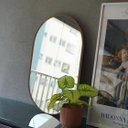 Ver imagem 2 de Espelho Decorativo Oval 50x80cm de Parede para Sala Banheiro Hall