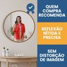 Espelho Tradicional Redondo de Parede 50cm com Acabamento em Material Ecológico para Sala, Quarto - 7