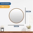 Ver imagem 4 de Espelho Redondo de Parede 50cm com Acabamento em Material Ecológico para Sala Quarto Hall