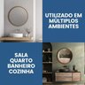 Espelho Tradicional Redondo de Parede 50cm com Acabamento em Material Ecológico para Sala, Quarto - 6