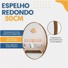 Espelho Redondo de Parede 50cm com Acabamento em Material Ecológico para Sala Quarto Hall - 3