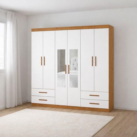Guarda Roupa 6 Portas 4 Gav 2 Espelhos Allure -grand Line